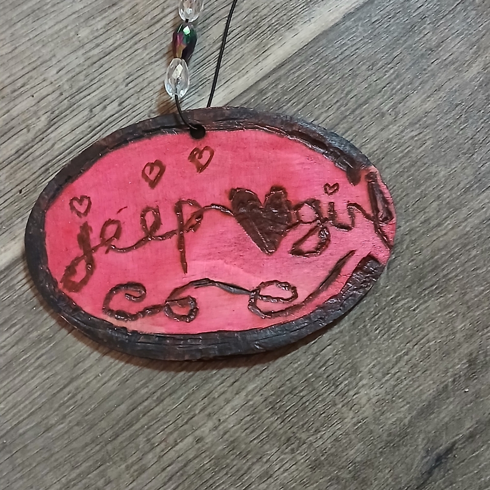 Pink and Wood 'Jeep Girl' Car Freshener